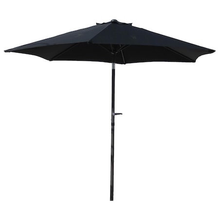 International Caravan YF-1104-2.5M-BK 8 ft. Outdoor Aluminum Umbrella, Black - 10 lbs YF-1104-2.5M/BK